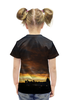 Заказать детскую футболку в Москве. Футболка с полной запечаткой для девочек Городской закат от multikot - готовые дизайны и нанесение принтов.