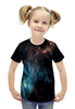 Заказать детскую футболку в Москве. Футболка с полной запечаткой для девочек Голубой космос от THE_NISE  - готовые дизайны и нанесение принтов.
