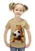 Заказать детскую футболку в Москве. Футболка с полной запечаткой для девочек Гарфилд футболист от ПРИНТЫ ПЕЧАТЬ  - готовые дизайны и нанесение принтов.