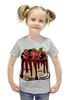 Заказать детскую футболку в Москве. Футболка с полной запечаткой для девочек Тортик от mrs-snit@yandex.ru - готовые дизайны и нанесение принтов.