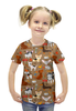 Заказать детскую футболку в Москве. Футболка с полной запечаткой для девочек Собачки  от T-shirt print  - готовые дизайны и нанесение принтов.