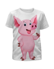 Заказать детскую футболку в Москве. Футболка с полной запечаткой для девочек Свинка от acidhouses - готовые дизайны и нанесение принтов.