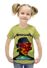 Заказать детскую футболку в Москве. Футболка с полной запечаткой для девочек Metallica Band от Leichenwagen - готовые дизайны и нанесение принтов.