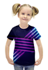 Заказать детскую футболку в Москве. Футболка с полной запечаткой для девочек Абстрактные линии от THE_NISE  - готовые дизайны и нанесение принтов.