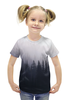 Заказать детскую футболку в Москве. Футболка с полной запечаткой для девочек Туман в лесу от inPrintio - готовые дизайны и нанесение принтов.