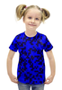 Заказать детскую футболку в Москве. Футболка с полной запечаткой для девочек Синий камуфляж от THE_NISE  - готовые дизайны и нанесение принтов.