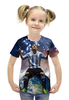 Заказать детскую футболку в Москве. Футболка с полной запечаткой для девочек Messi от skynatural - готовые дизайны и нанесение принтов.