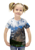 Заказать детскую футболку в Москве. Футболка с полной запечаткой для девочек Лес и горы от THE_NISE  - готовые дизайны и нанесение принтов.
