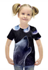 Заказать детскую футболку в Москве. Футболка с полной запечаткой для девочек Волк Одиночка от  PRO_DESIGN - готовые дизайны и нанесение принтов.