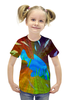 Заказать детскую футболку в Москве. Футболка с полной запечаткой для девочек Внутренний мир - погружение от Yaroslavna Lisitsyna - готовые дизайны и нанесение принтов.