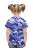 Заказать детскую футболку в Москве. Футболка с полной запечаткой для девочек Сине-Белый Камуфляж от armyshop - готовые дизайны и нанесение принтов.