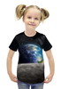 Заказать детскую футболку в Москве. Футболка с полной запечаткой для девочек Земля с луны от lordzedd - готовые дизайны и нанесение принтов.