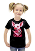 Заказать детскую футболку в Москве. Футболка с полной запечаткой для девочек Неформальная свинка от Leichenwagen - готовые дизайны и нанесение принтов.