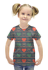 Заказать детскую футболку в Москве. Футболка с полной запечаткой для девочек Сердечки (1) от ПРИНТЫ ПЕЧАТЬ  - готовые дизайны и нанесение принтов.