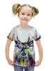 Заказать детскую футболку в Москве. Футболка с полной запечаткой для девочек Олень от queen  - готовые дизайны и нанесение принтов.