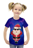 Заказать детскую футболку в Москве. Футболка с полной запечаткой для девочек СантаМьюзик от balden - готовые дизайны и нанесение принтов.