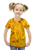 Заказать детскую футболку в Москве. Футболка с полной запечаткой для девочек Желтые цветы от THE_NISE  - готовые дизайны и нанесение принтов.