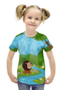 Заказать детскую футболку в Москве. Футболка с полной запечаткой для девочек Забавный ёжик от nadegda - готовые дизайны и нанесение принтов.