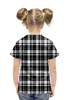 Заказать детскую футболку в Москве. Футболка с полной запечаткой для девочек Черно-белая клетка от THE_NISE  - готовые дизайны и нанесение принтов.