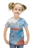 Заказать детскую футболку в Москве. Футболка с полной запечаткой для девочек Моя Россия.  от Zorgo-Art  - готовые дизайны и нанесение принтов.