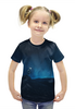 Заказать детскую футболку в Москве. Футболка с полной запечаткой для девочек Волк в горах от  PRO_DESIGN - готовые дизайны и нанесение принтов.