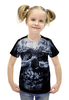 Заказать детскую футболку в Москве. Футболка с полной запечаткой для девочек Череп от EDJEY  - готовые дизайны и нанесение принтов.