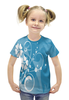 Заказать детскую футболку в Москве. Футболка с полной запечаткой для девочек узор цветов от THE_NISE  - готовые дизайны и нанесение принтов.