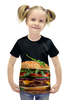 Заказать детскую футболку в Москве. Футболка с полной запечаткой для девочек Бургер от THE_NISE  - готовые дизайны и нанесение принтов.