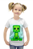 Заказать детскую футболку в Москве. Футболка с полной запечаткой для девочек MINECRAFT | МАЙНКРАФТ от vista12761@rambler.ru - готовые дизайны и нанесение принтов.