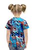 Заказать детскую футболку в Москве. Футболка с полной запечаткой для девочек Пятиугольник от THE_NISE  - готовые дизайны и нанесение принтов.