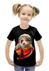 Заказать детскую футболку в Москве. Футболка с полной запечаткой для девочек Белка и Стрелка  от ПРИНТЫ ПЕЧАТЬ  - готовые дизайны и нанесение принтов.