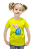 Заказать детскую футболку в Москве. Футболка с полной запечаткой для девочек Кролик и яйцо от IrinkaArt  - готовые дизайны и нанесение принтов.