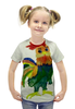 Заказать детскую футболку в Москве. Футболка с полной запечаткой для девочек Петушок от mrs-snit@yandex.ru - готовые дизайны и нанесение принтов.