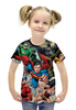 Заказать детскую футболку в Москве. Футболка с полной запечаткой для девочек Супергерои комиксов от Виктор Гришин - готовые дизайны и нанесение принтов.
