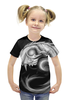 Заказать детскую футболку в Москве. Футболка с полной запечаткой для девочек Череп от galaxy secret - готовые дизайны и нанесение принтов.