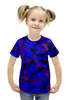 Заказать детскую футболку в Москве. Футболка с полной запечаткой для девочек Камуфляж синий от THE_NISE  - готовые дизайны и нанесение принтов.