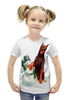 Заказать детскую футболку в Москве. Футболка с полной запечаткой для девочек забавная акварельная собака, символ 2018 года от Игма - готовые дизайны и нанесение принтов.