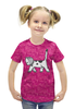 Заказать детскую футболку в Москве. Футболка с полной запечаткой для девочек Милый котёнок от Yaroslava - готовые дизайны и нанесение принтов.