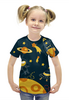 Заказать детскую футболку в Москве. Футболка с полной запечаткой для девочек Космос от T-shirt print  - готовые дизайны и нанесение принтов.