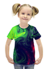Заказать детскую футболку в Москве. Футболка с полной запечаткой для девочек Радужные краски от THE_NISE  - готовые дизайны и нанесение принтов.