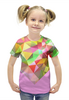 Заказать детскую футболку в Москве. Футболка с полной запечаткой для девочек Полигональный узор от IrinkaArt  - готовые дизайны и нанесение принтов.