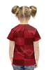 Заказать детскую футболку в Москве. Футболка с полной запечаткой для девочек Красный геометрический узор от valezar - готовые дизайны и нанесение принтов.