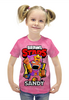 Заказать детскую футболку в Москве. Футболка с полной запечаткой для девочек BRAWL STARS SANDY от geekbox - готовые дизайны и нанесение принтов.
