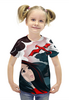Заказать детскую футболку в Москве. Футболка с полной запечаткой для девочек ДЕВУШКА И ДРАКОН от ELENA ZHARINOVA - готовые дизайны и нанесение принтов.
