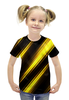 Заказать детскую футболку в Москве. Футболка с полной запечаткой для девочек Желтые полосы от THE_NISE  - готовые дизайны и нанесение принтов.