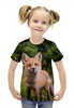 Заказать детскую футболку в Москве. Футболка с полной запечаткой для девочек Лиса  от FireFoxa - готовые дизайны и нанесение принтов.