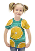 Заказать детскую футболку в Москве. Футболка с полной запечаткой для девочек Апельсины от THE_NISE  - готовые дизайны и нанесение принтов.