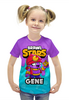 Заказать детскую футболку в Москве. Футболка с полной запечаткой для девочек BRAWL STARS GENE от geekbox - готовые дизайны и нанесение принтов.