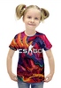 Заказать детскую футболку в Москве. Футболка с полной запечаткой для девочек CS GO [1] от Карусель Фартуны - готовые дизайны и нанесение принтов.
