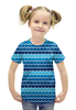Заказать детскую футболку в Москве. Футболка с полной запечаткой для девочек Абстрактные морские волны от irinavk - готовые дизайны и нанесение принтов.